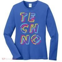 Techno Rave Gabber Gift Dj Edm Clubbing Raver Gift Women's Long Sleeve Shirt thumb 0
