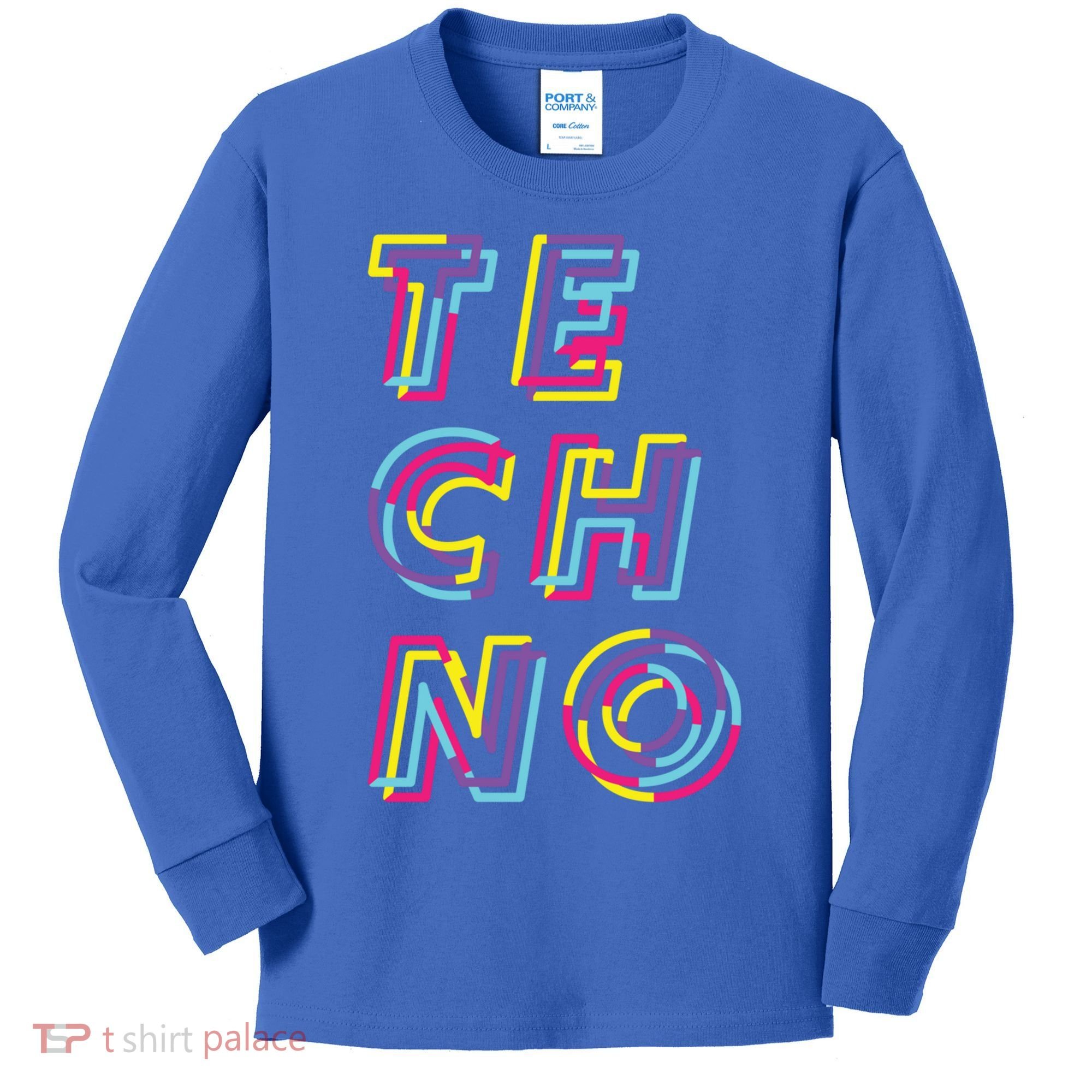 Techno Rave Gabber Gift Dj Edm Clubbing Raver Gift Kids Long Sleeve Shirt