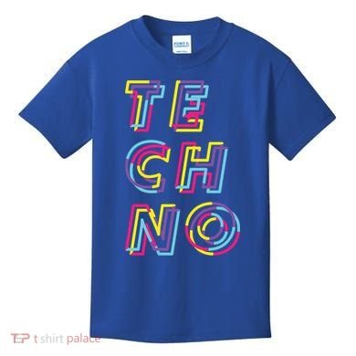 Techno Rave Gabber Gift Dj Edm Clubbing Raver Gift Kids T-Shirt