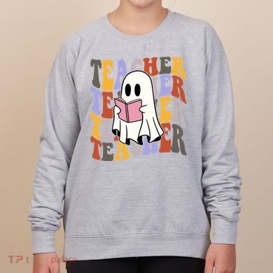 Teacher Retro Halloween Ghost Women's Sweatshirt