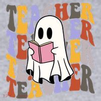 Teacher Retro Halloween Ghost Women's Sweatshirt thumb 2
