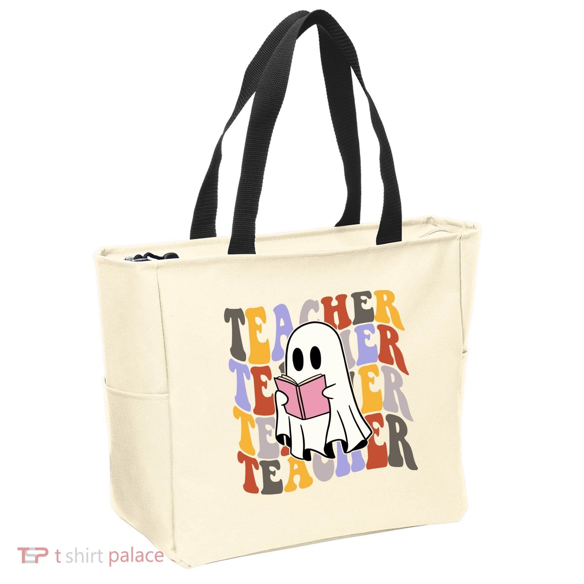 Teacher Retro Halloween Ghost Tote Bag