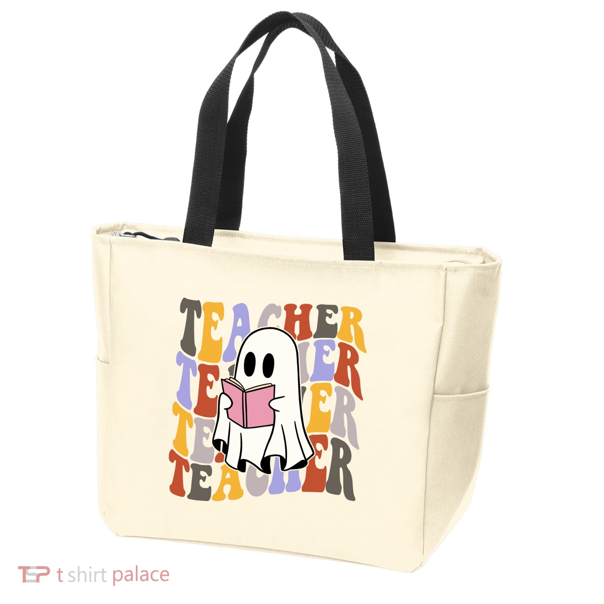 Teacher Retro Halloween Ghost Tote Bag