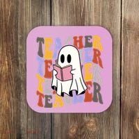 Teacher Retro Halloween Ghost Coaster thumb 0