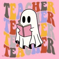 Teacher Retro Halloween Ghost Coaster thumb 2