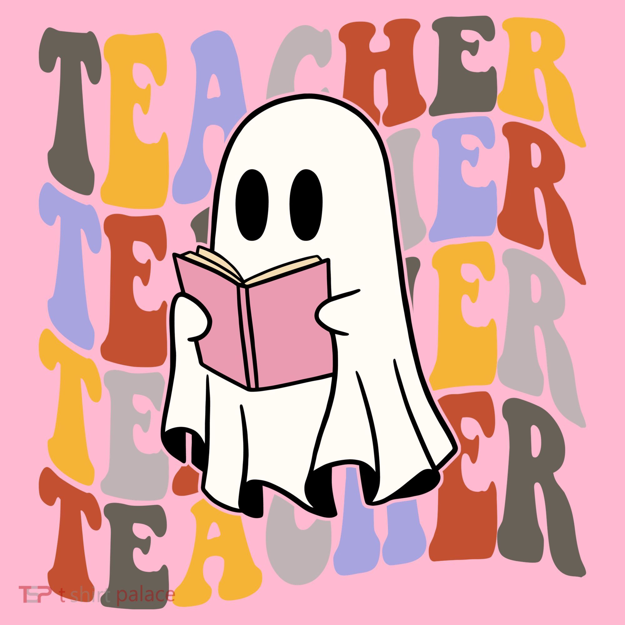 Teacher Retro Halloween Ghost Coaster