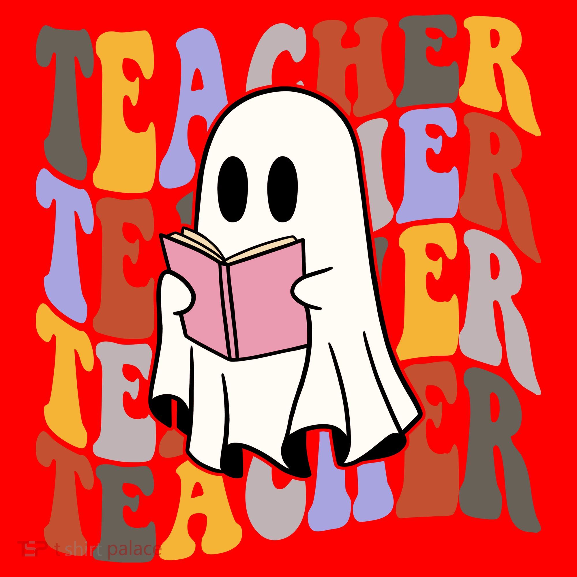 Teacher Retro Halloween Ghost Santa Hat