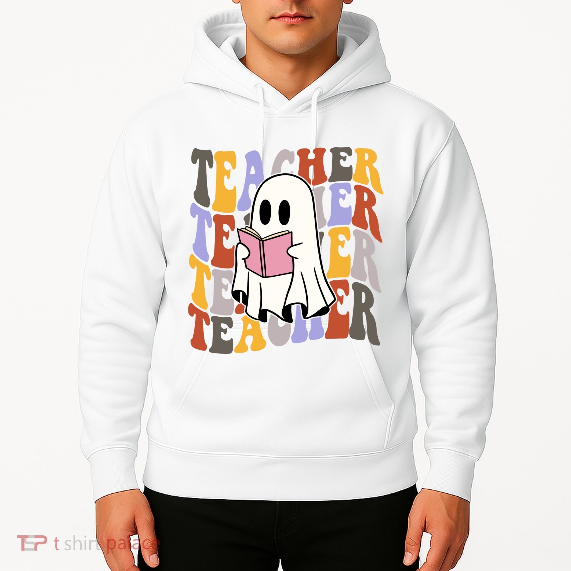 Teacher Retro Halloween Ghost Hoodie