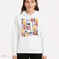 Teacher Retro Halloween Ghost Hoodie thumb 5