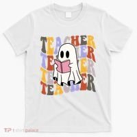 Teacher Retro Halloween Ghost T-Shirt thumb 0