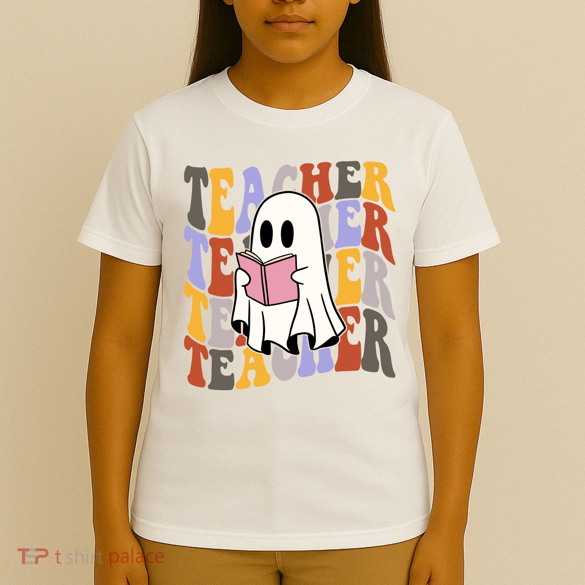 Teacher Retro Halloween Ghost T-Shirt