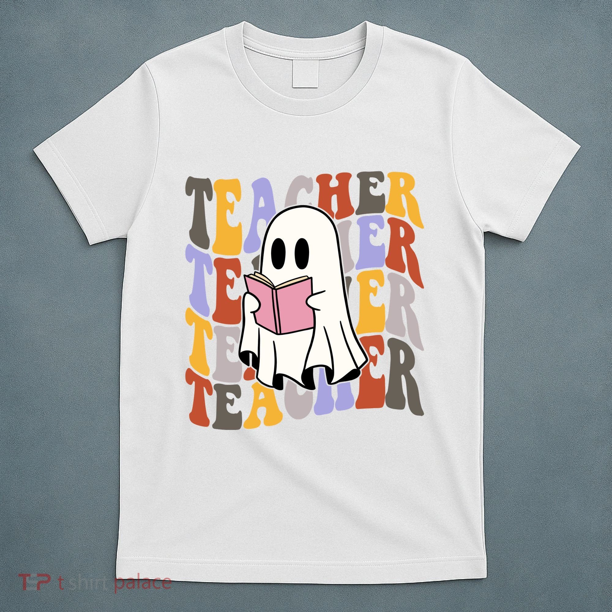 Teacher Retro Halloween Ghost T-Shirt