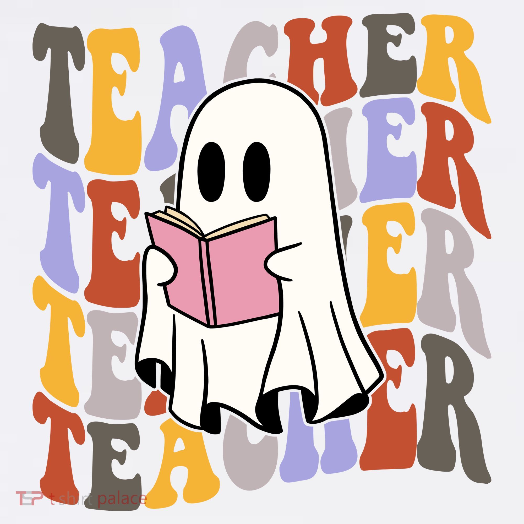 Teacher Retro Halloween Ghost Bucket Hat