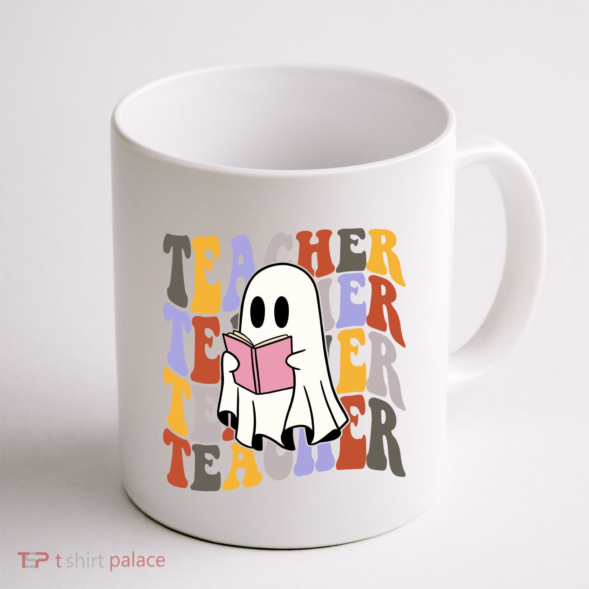 Teacher Retro Halloween Ghost Coffee Mug