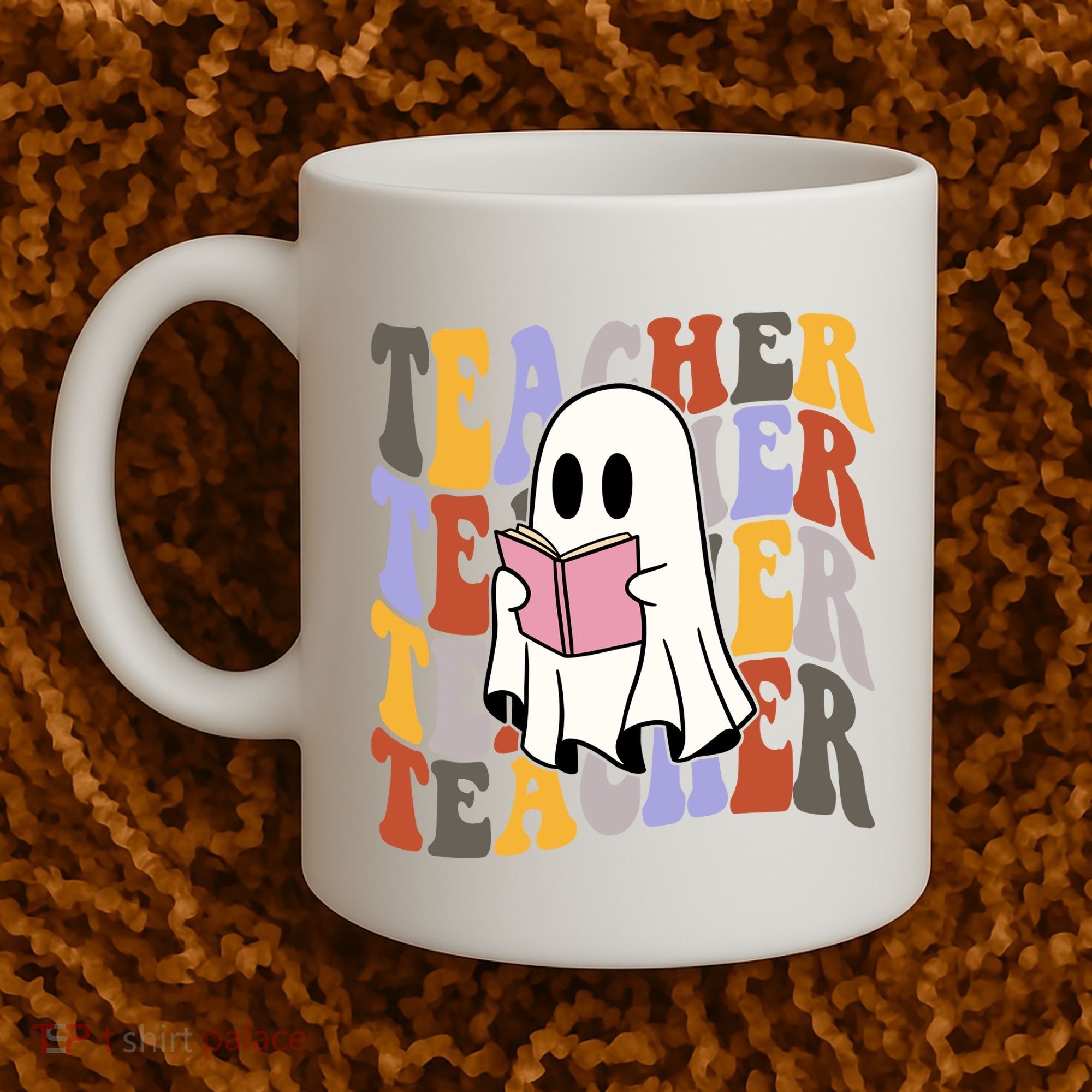 Teacher Retro Halloween Ghost Coffee Mug