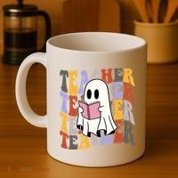 Teacher Retro Halloween Ghost Coffee Mug thumb 4
