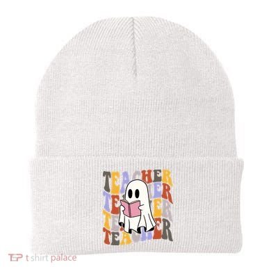 Teacher Retro Halloween Ghost Beanie