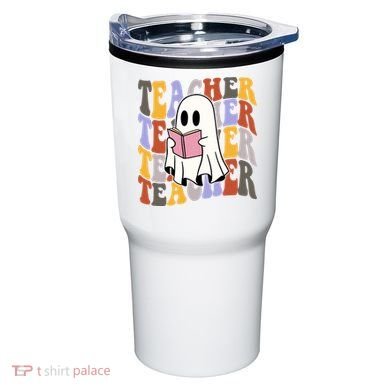 Teacher Retro Halloween Ghost Tumbler