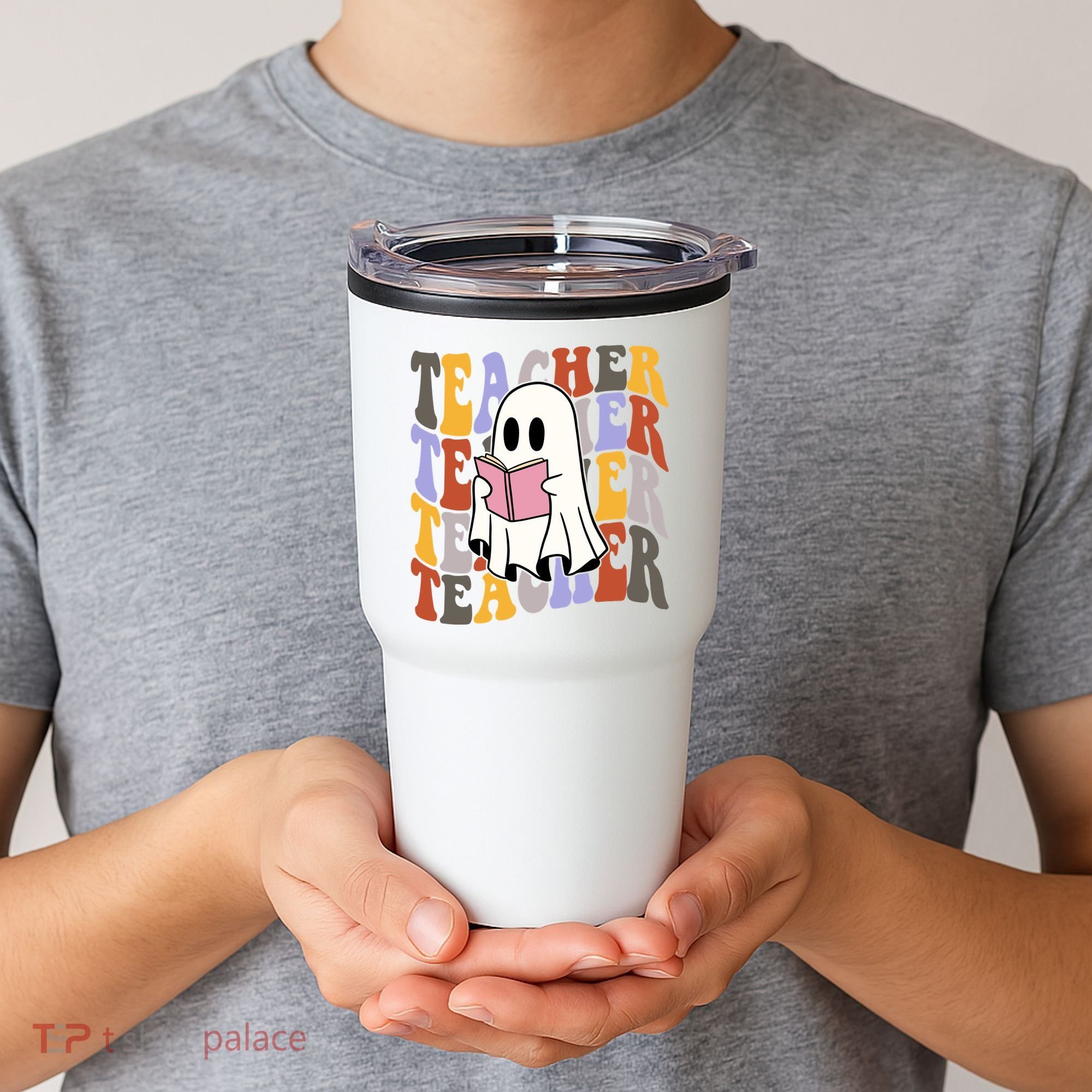Teacher Retro Halloween Ghost Tumbler