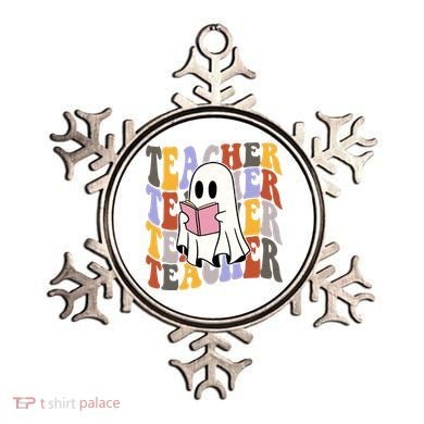 Teacher Retro Halloween Ghost Ornament