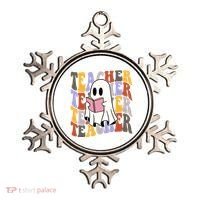 Teacher Retro Halloween Ghost Ornament thumb 0