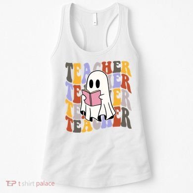 Teacher Retro Halloween Ghost Women's Tank Top