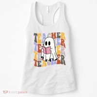Teacher Retro Halloween Ghost Women's Tank Top thumb 0