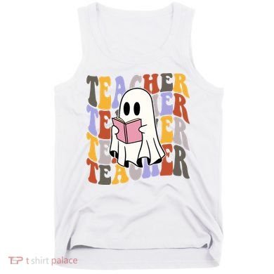 Teacher Retro Halloween Ghost Tank Top