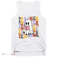 Teacher Retro Halloween Ghost Tank Top thumb 0