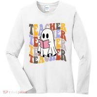 Teacher Retro Halloween Ghost Women's Long Sleeve Shirt thumb 0