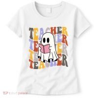 Teacher Retro Halloween Ghost Women's T-Shirt thumb 0