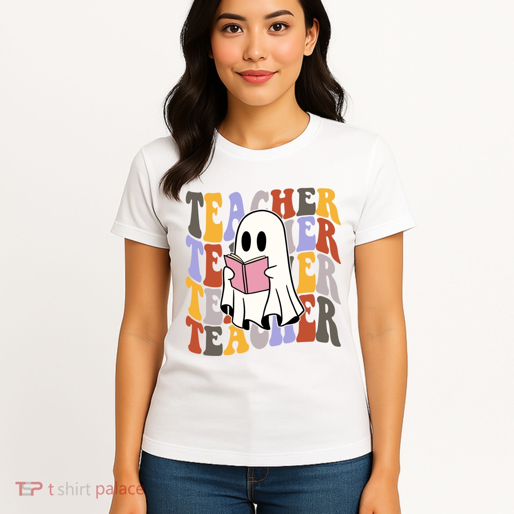 Teacher Retro Halloween Ghost Women's T-Shirt