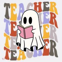 Teacher Retro Halloween Ghost Women's T-Shirt thumb 6