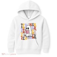 Teacher Retro Halloween Ghost Kids Hoodie thumb 0