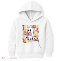 Teacher Retro Halloween Ghost Kids Hoodie thumb 0
