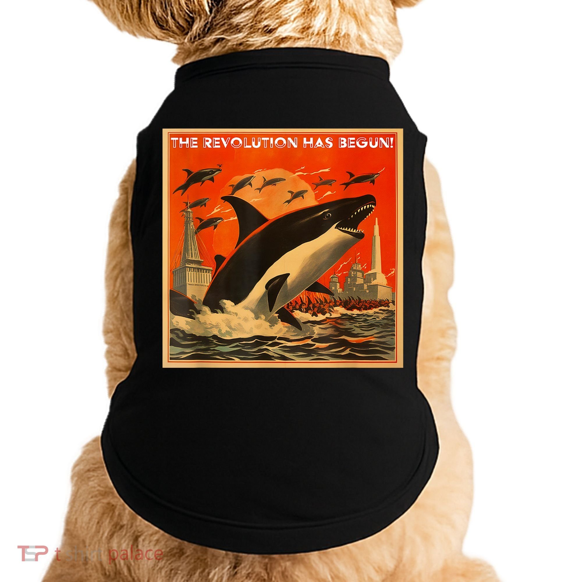 The Revolution Has Begin White Gladis Orcas Eat The Rich Doggie Tank