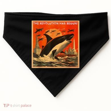 The Revolution Has Begin White Gladis Orcas Eat The Rich USA-Made Doggie Bandana