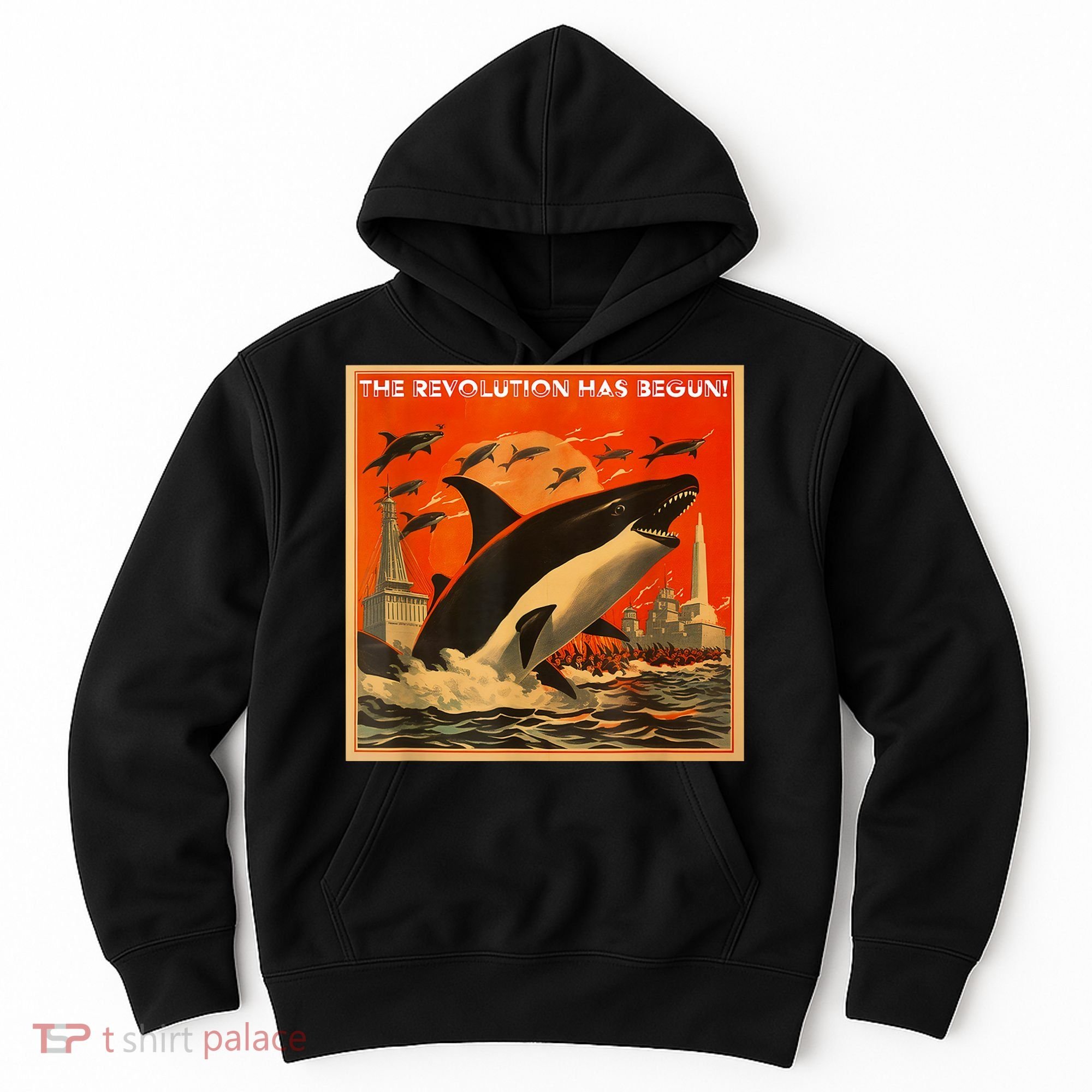 The Revolution Has Begin White Gladis Orcas Eat The Rich Hoodie