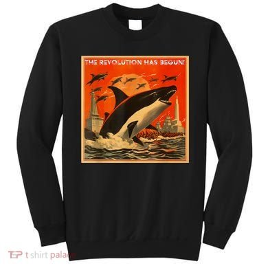 The Revolution Has Begin White Gladis Orcas Eat The Rich Sweatshirt
