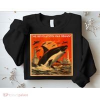 The Revolution Has Begin White Gladis Orcas Eat The Rich Sweatshirt thumb 2