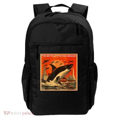 The Revolution Has Begin White Gladis Orcas Eat The Rich Backpack