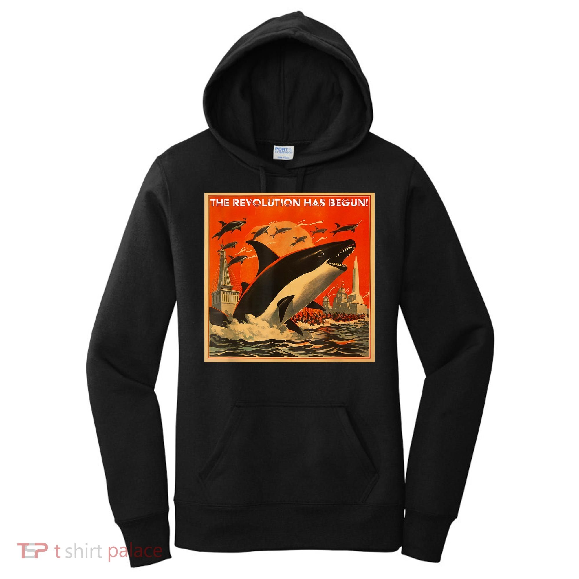 The Revolution Has Begin White Gladis Orcas Eat The Rich Women's Hoodie