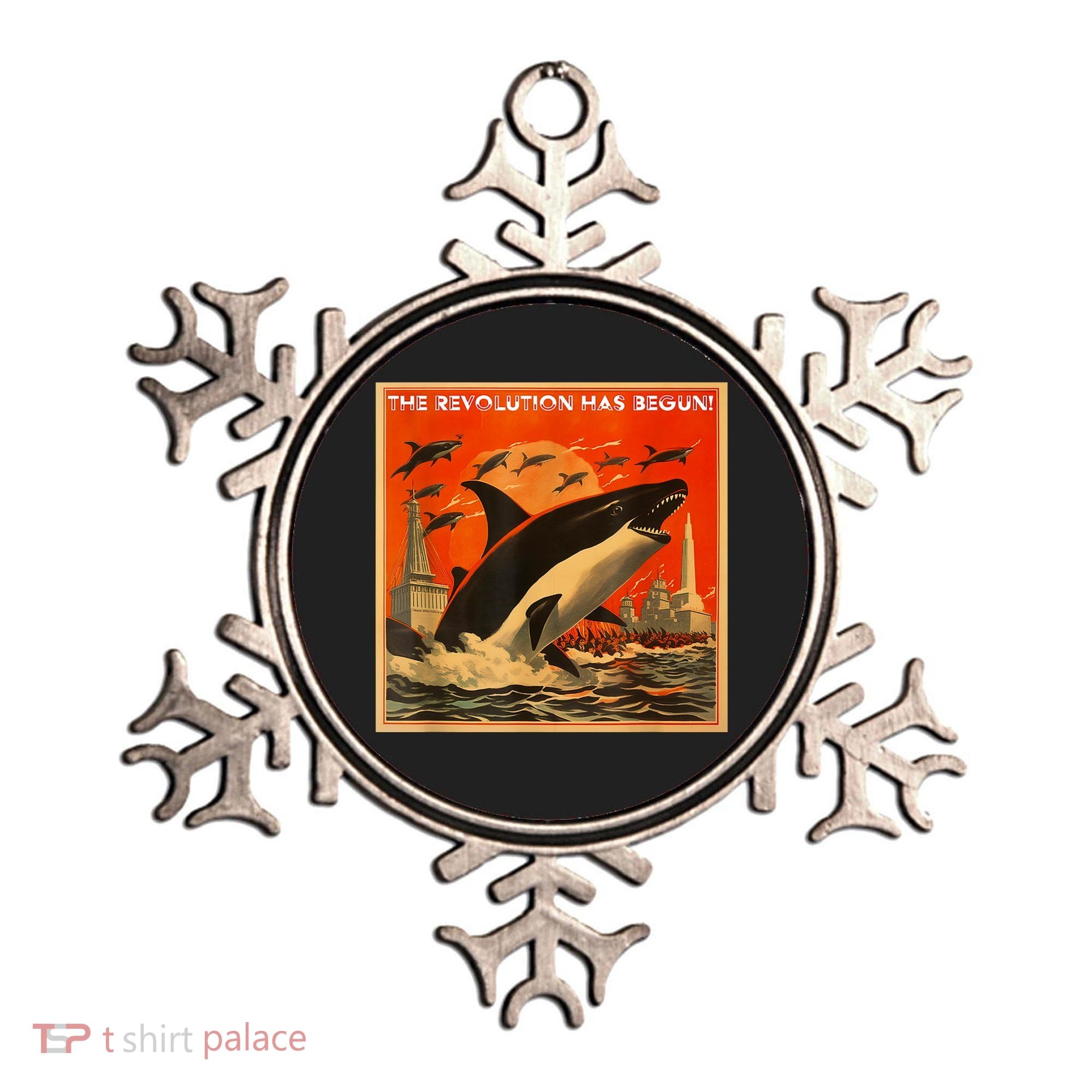 The Revolution Has Begin White Gladis Orcas Eat The Rich Ornament