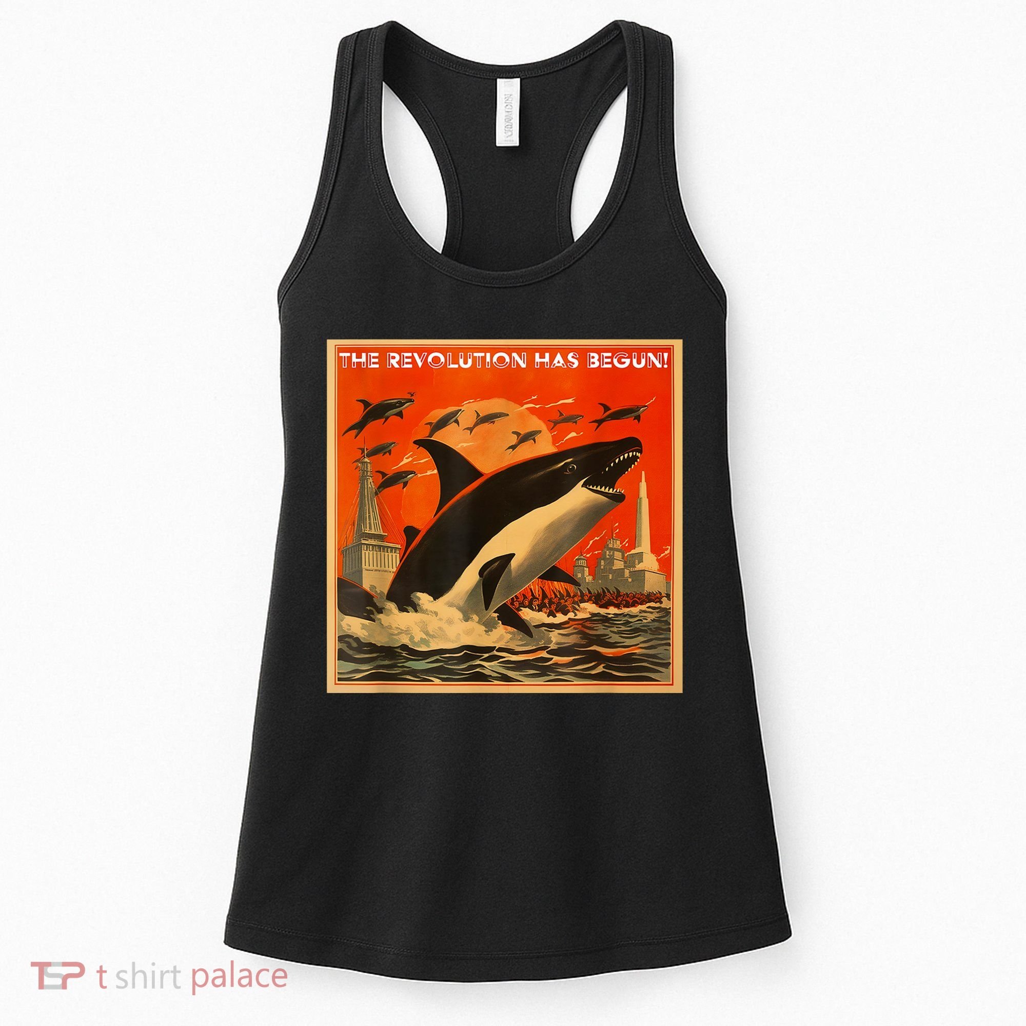 The Revolution Has Begin White Gladis Orcas Eat The Rich Women's Tank Top