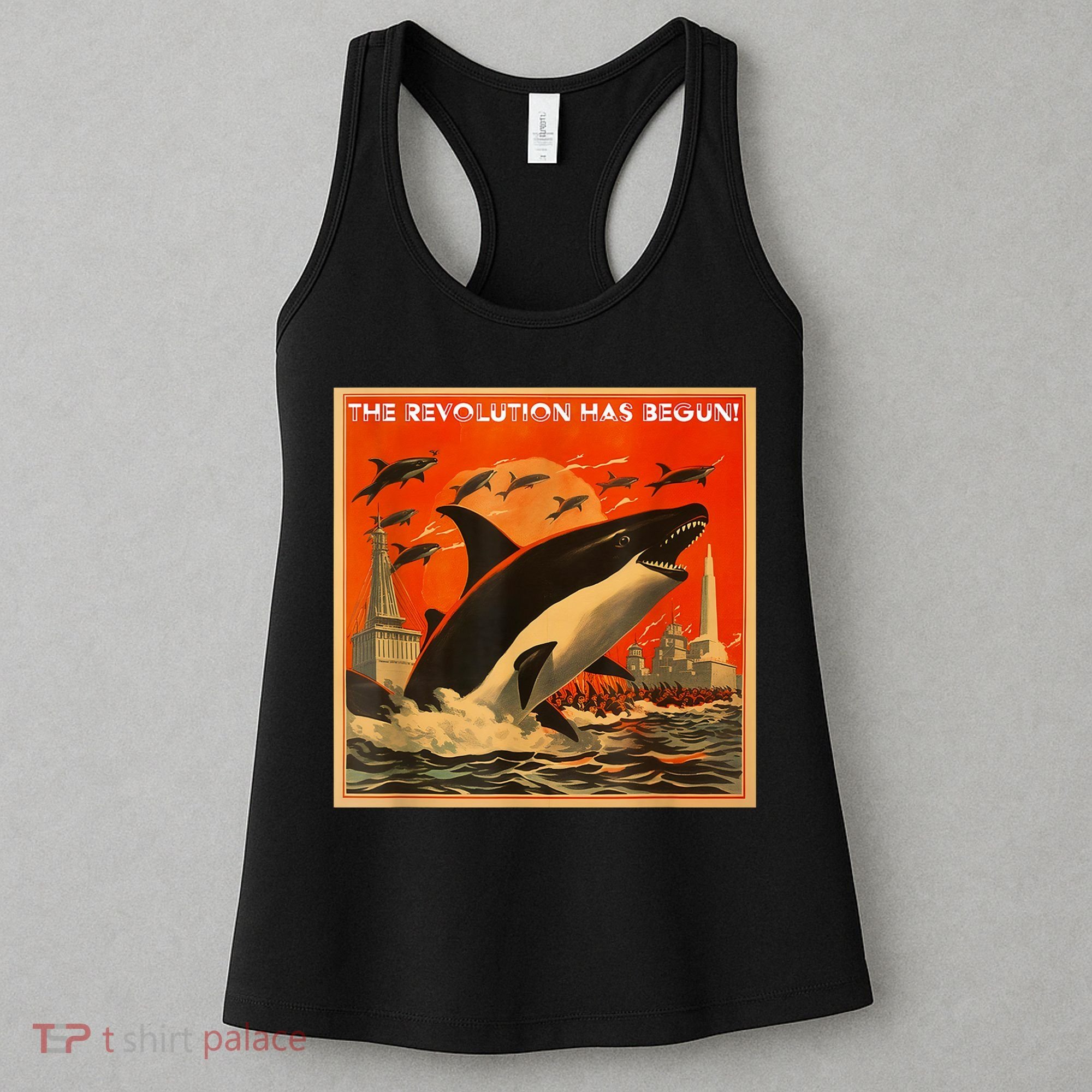 The Revolution Has Begin White Gladis Orcas Eat The Rich Women's Tank Top