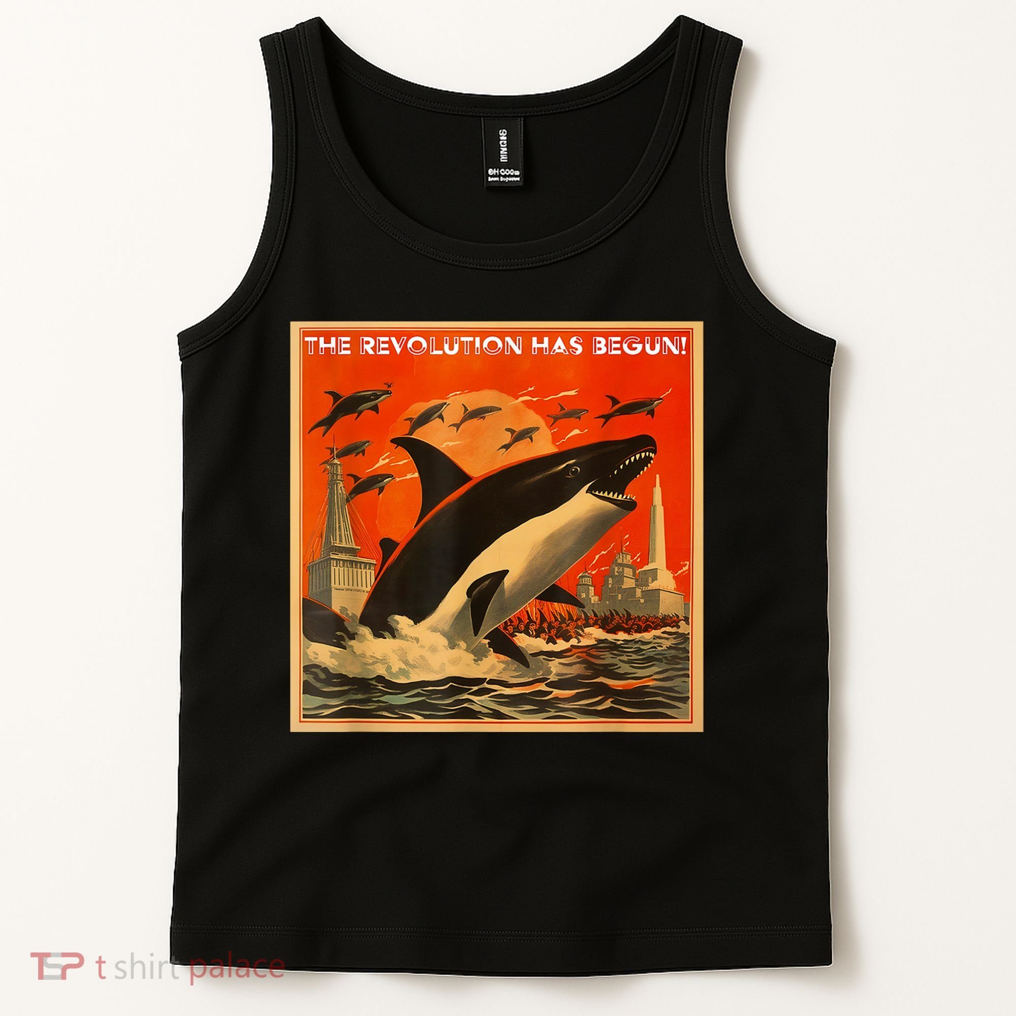 The Revolution Has Begin White Gladis Orcas Eat The Rich Tank Top