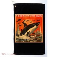 The Revolution Has Begin White Gladis Orcas Eat The Rich Golf Towel thumb 0