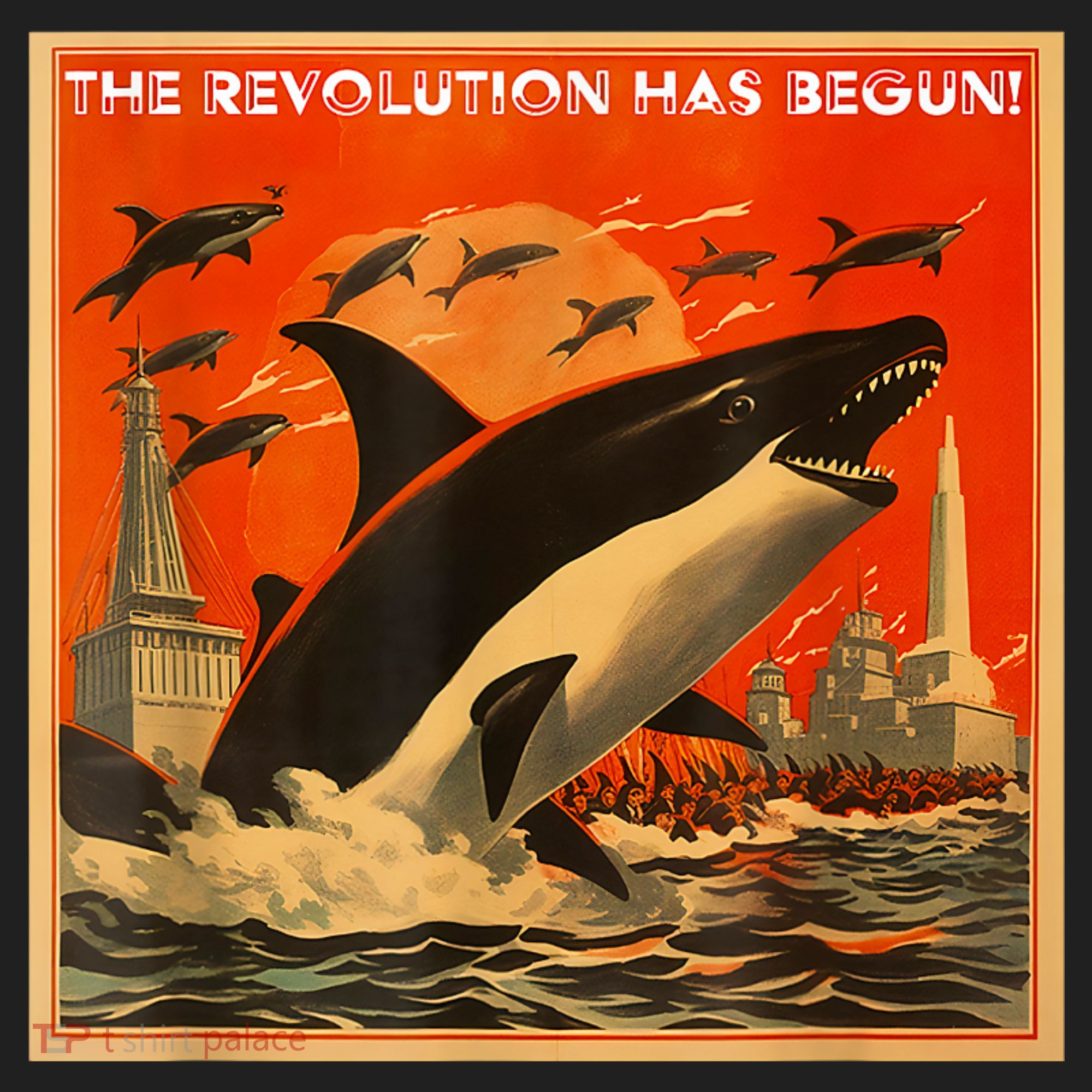 The Revolution Has Begin White Gladis Orcas Eat The Rich Golf Towel