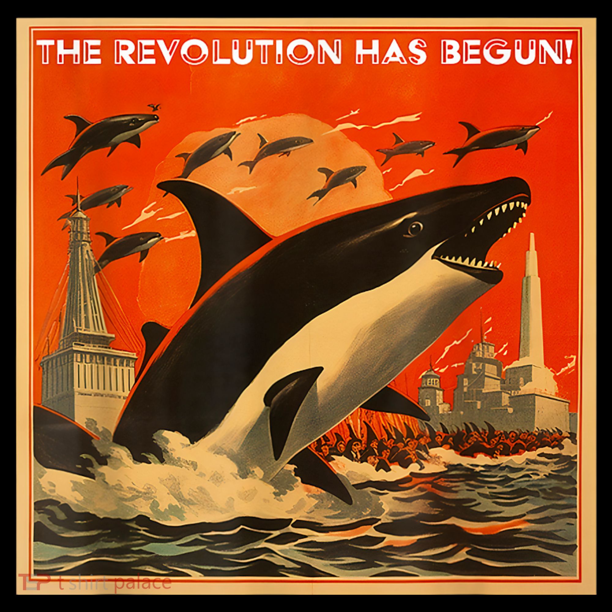 The Revolution Has Begin White Gladis Orcas Eat The Rich Women's Long Sleeve Shirt