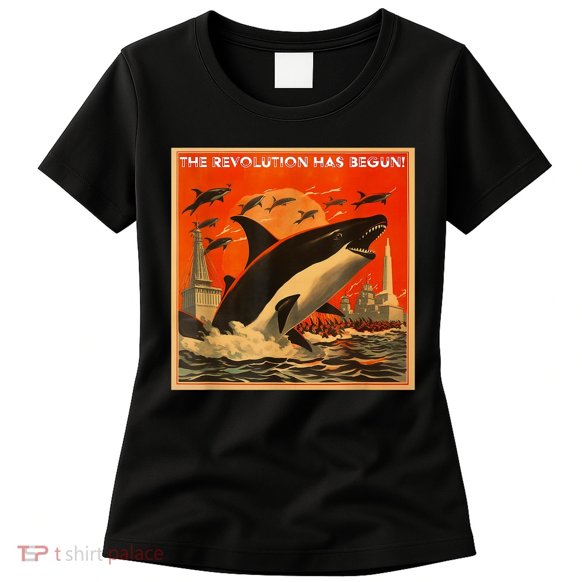 The Revolution Has Begin White Gladis Orcas Eat The Rich Women's T-Shirt